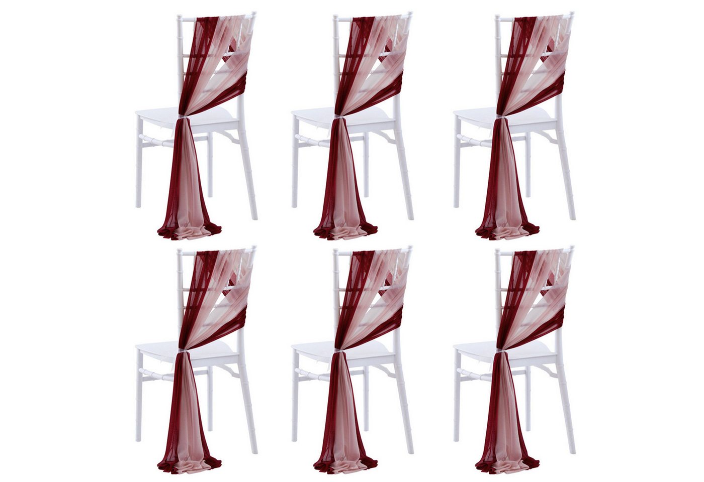Refttenw Tüllband Chiffon Stuhl Schärpen Hochzeitsstuhlband für Stühle Dekorieren, 20x250cm von Refttenw