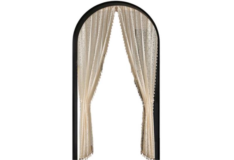 Refttenw Türvorhang Boho Spitzenstickerei Gardinen ohne Bohren, Retro Raumteiler 2 St, Mit Quasten-100x140cm Refttenw Türvorhang Boho Spitzenstickerei Gardinen ohne Bohren, Retro Raumteiler 2 St, Mit Quasten-100x140cm von Refttenw