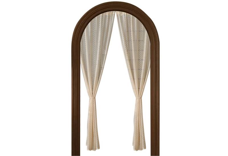 Refttenw Türvorhang Boho Spitzenstickerei Gardinen ohne Bohren, Retro Raumteiler 2 St, Ohne Quasten-100x140cm von Refttenw