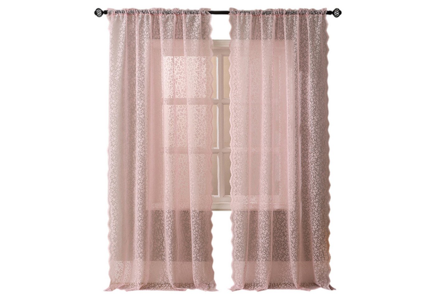 Refttenw Vorhang Rustikale florale Spitzen-Vorhänge,Durchscheinende Vorhänge Refttenw Vorhang Rustikale florale Spitzen-Vorhänge,Durchscheinende Vorhänge von Refttenw