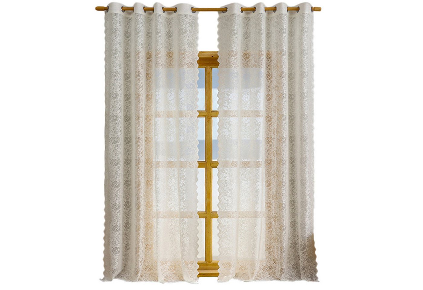 Refttenw Vorhang Wohnzimmer Blumenspitze Vorhänge,Transparente Voile Sheer Vorhänge Refttenw Vorhang Wohnzimmer Blumenspitze Vorhänge,Transparente Voile Sheer Vorhänge von Refttenw