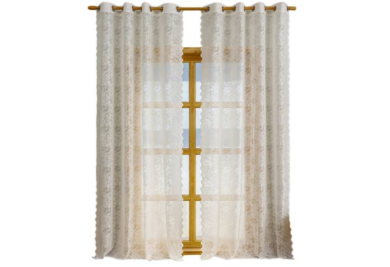 Refttenw Vorhang Wohnzimmer Blumenspitze Vorhänge,Transparente Voile Sheer Vorhänge von Refttenw
