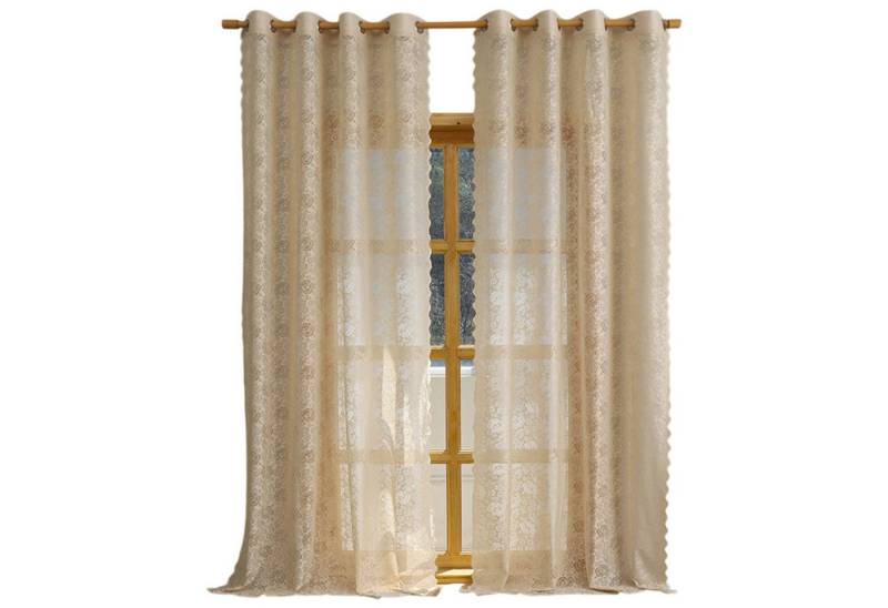 Refttenw Vorhang Wohnzimmer Blumenspitze Vorhänge,Transparente Voile Sheer Vorhänge von Refttenw