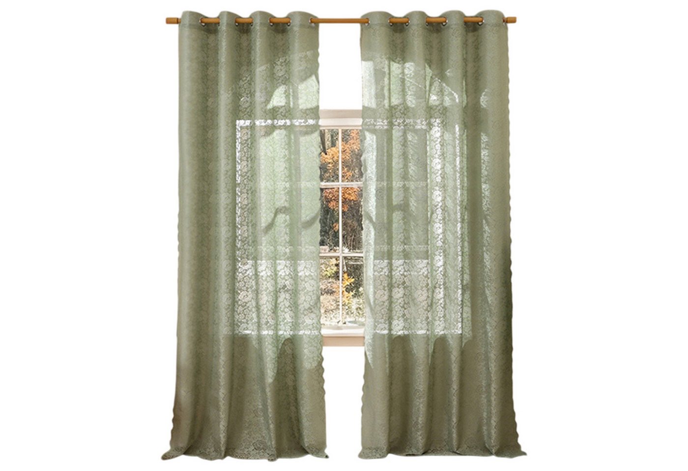 Refttenw Vorhang Wohnzimmer Blumenspitze Vorhänge,Transparente Voile Sheer Vorhänge Refttenw Vorhang Wohnzimmer Blumenspitze Vorhänge,Transparente Voile Sheer Vorhänge von Refttenw