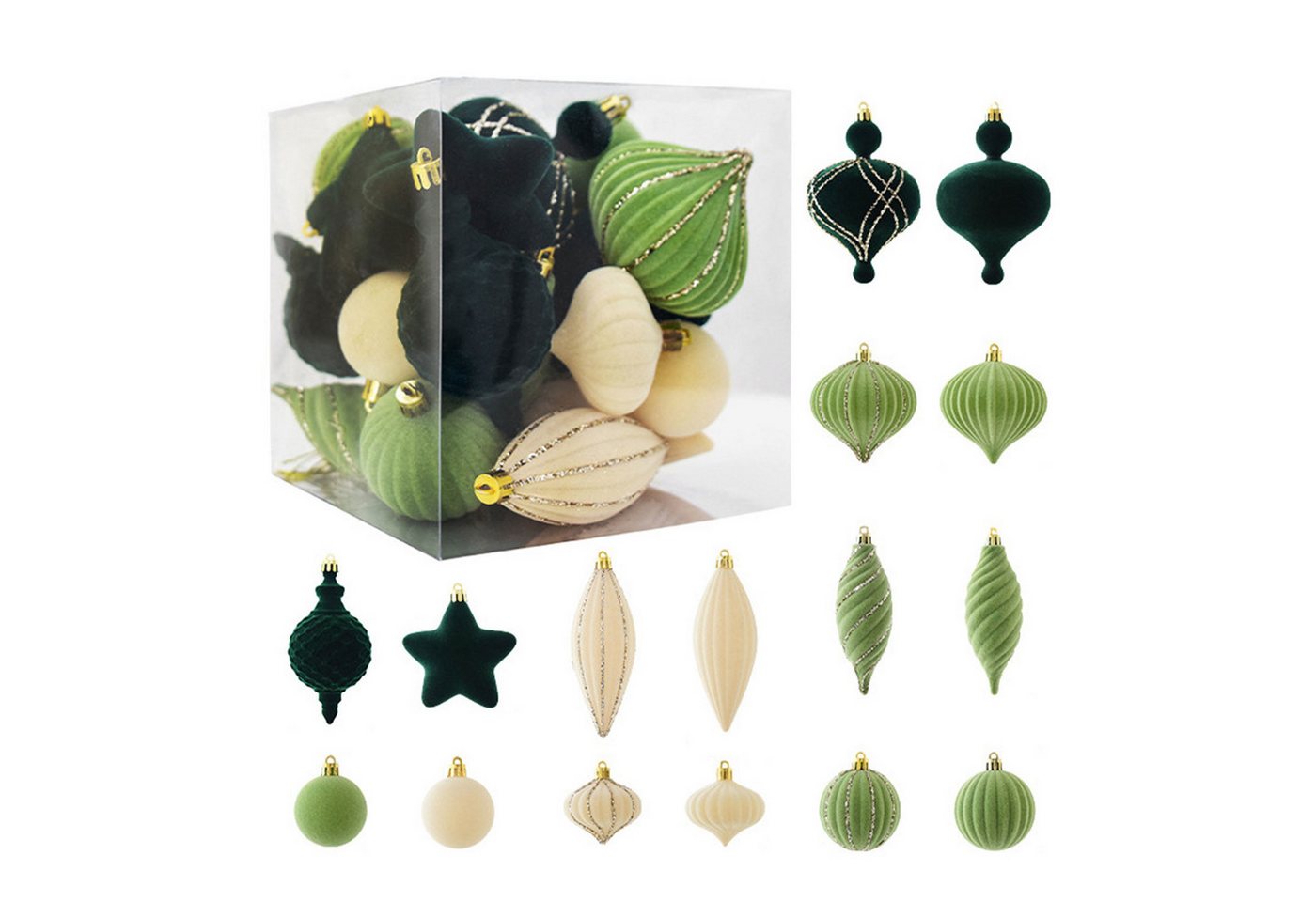 Refttenw Weihnachtsbaumkugel Weihnachtsschmuck,Christbaumschmuck,Kugeln Hängekugeln,24 Stück von Refttenw