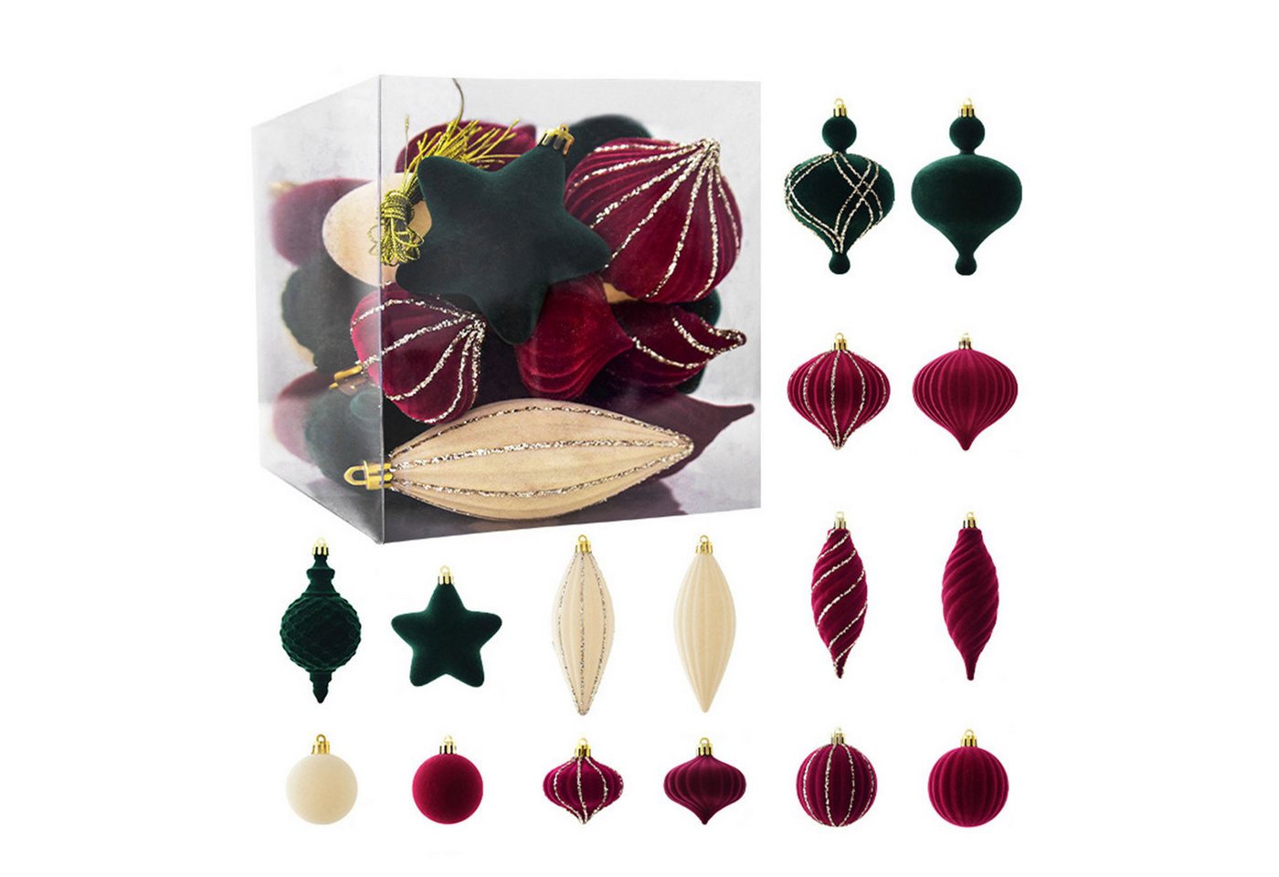 Refttenw Weihnachtsbaumkugel Weihnachtsschmuck,Christbaumschmuck,Kugeln Hängekugeln,24 Stück von Refttenw