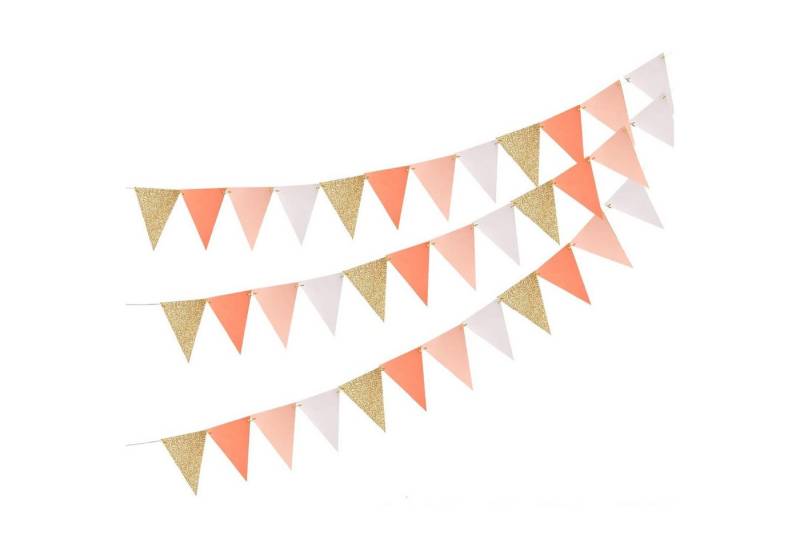 Refttenw Wimpelkette 3 Stück Wimpelkette Girlande Geburtstag 13 x 17.78 cm, mit 5 Meter Schnur, für Geburtstag Jubiläum Hochzeit Party von Refttenw