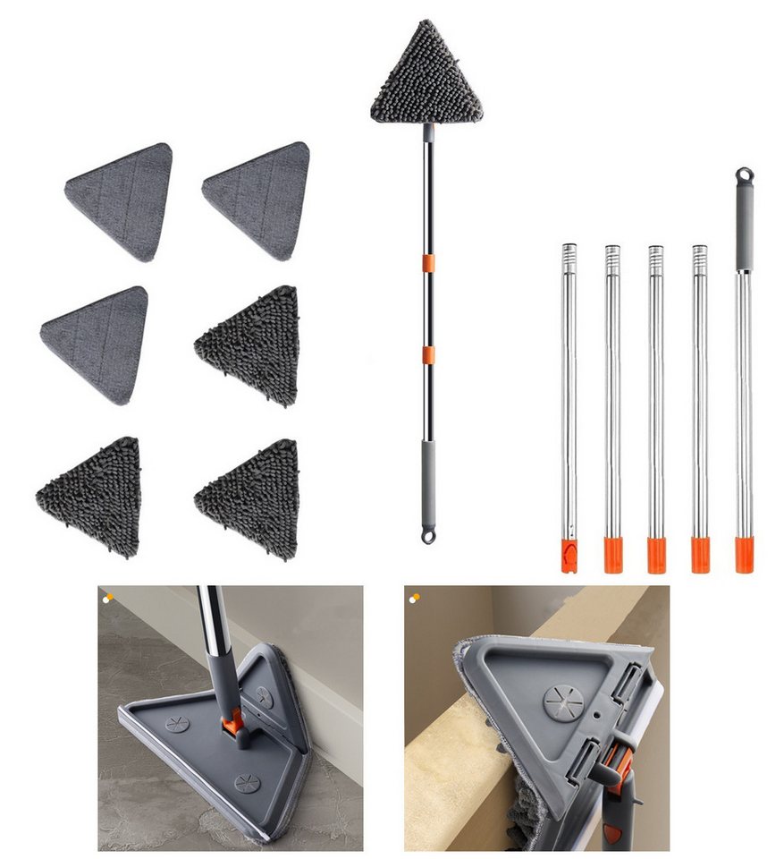 Refttenw Wischmopp Bodenwischer Wischmopp mit Langem Griff 230CM, Wand Mop 180° Drehbar, für Decke, Gemalte Wände, Fenster, Boden von Refttenw
