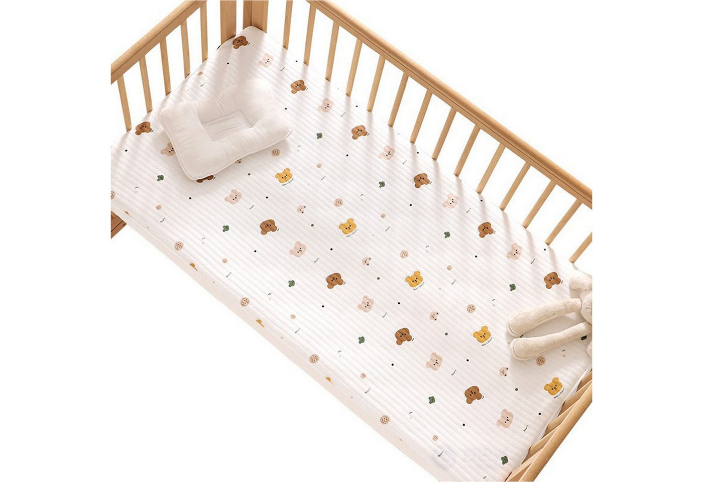 Spannbettlaken Babys Baumwoll-Spannbettlaken Hautfreundlich Weich Babybettwäsche, Refttenw, Gummizug: rundum von Refttenw