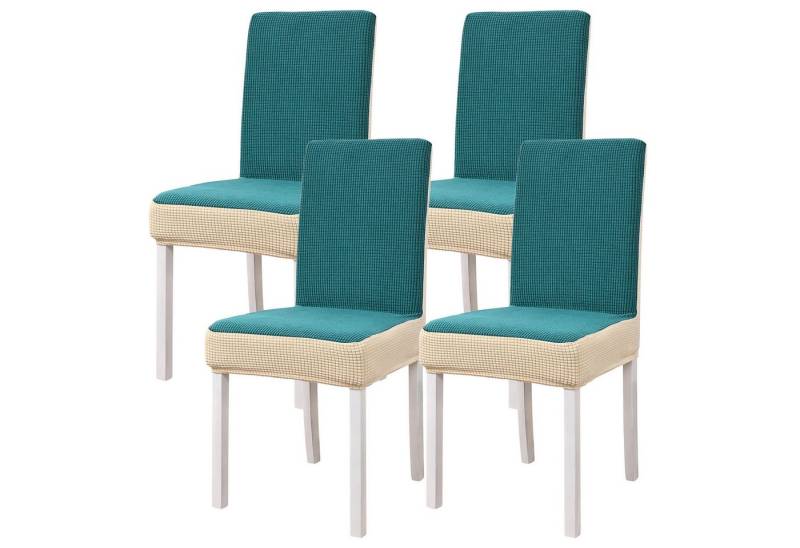 Refttenw Stuhlhusse Elastizität Moderne Zweifarbig Universal-Esstisch Stuhlüberzug, für Küche, Wohnzimmer, Bankett, Büro, Hotel, Restaurant, Party von Refttenw