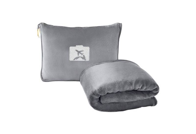 Wohndecke Kuschelige Reisedecke für Auto & Flugzeug, mit Tasche - 127x152 cm, Refttenw, mit praktischer Rucksackclip - extra weich und wärmend von Refttenw