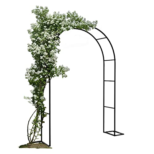 80-350 cm Breite Rosenbögen Gartenbogen Rankgitter Torbogen für Kletterpflanzen und Rosen Pergola Blumen Rankhilfe Hochzeit Deko Rosengestell Schwarz (Größe : 120 x 220cm) von Refue