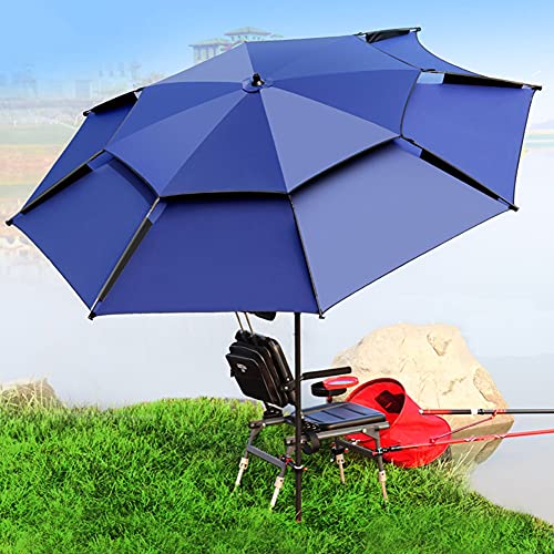 Refue Garten Sonnenschirm Neigefunktion für Strandparty Freibad Camping tragbar Strandschirm Wasserdicht Staubdicht Sonnenschutz UV50+ blau 2M 2.2 M 2.4 M 2.6 M (Size : 220CM/7.2ft) von Refue