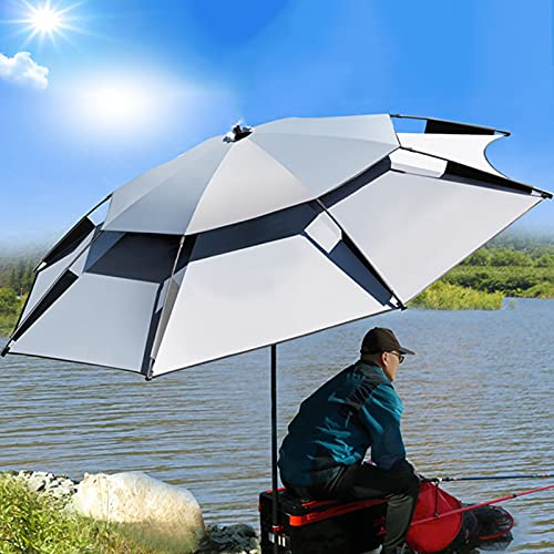 Refue Neigbar Sonnenschirm ideal für Garten Strand Anglerschirm -Knickbar - 200 cm Schwarz/grau (Color : Gray, Size : 260CM/8.5ft) von Refue