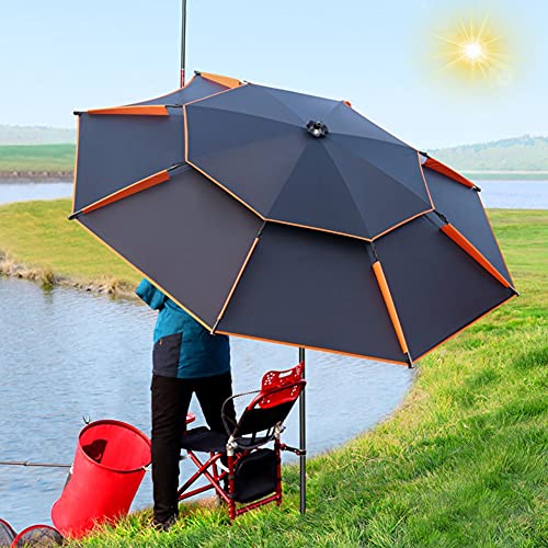 Refue Sonnenschirm Große für Strand Outdoor Urlaub Camping Angler, Beschattung Sonnenschutz Gartenschirm mit Kippbare Windauslass (Size : 220CM/7.2ft) von Refue