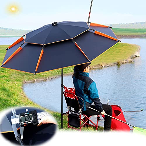 Refue Sonnenschirm mit Drehstange Outdoor Strandschirm Angler-Schirm Sonnenschutz UV50+ Kippbare Atmungsaktiven leicht tragbar mit Schutzhülle (Size : 260CM/8.5ft) von Refue