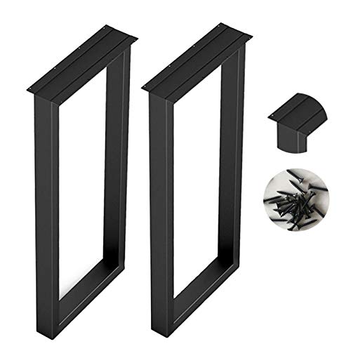 Refue Tischbeine Tischkufen aus Metall Industriedesign Sitzbank Gestell 2 Stück Tischgestell Schwarz Höhe 70-100 cm von Refue
