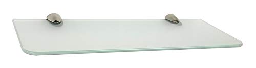 6 mm Glasregal Wandregal 40x15 satiniertes (Mattes) Glas mit Clip Mini Edelstahl-Finish / 1 Regal von Regale4You