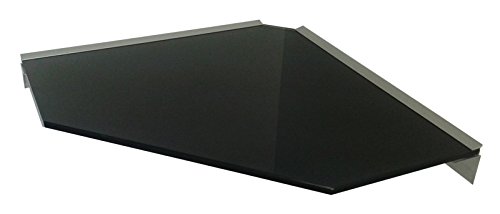 Glasregal 10mm Ecke 45x45 cm Pentagon schwarz mit Profil LINO10 / Platz für Kabel/ 3 Regale von Regale4You