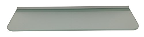 Glasregal 59,5x20 cm Glas Satiniert mit Profil Silber, abgerundete Ecken ROY15 / 1 Regal von Regale4You