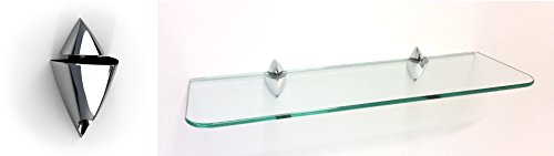 Glasregal 59,5x20 cm Klarglas mit Clip ICEBERG chromfarben /ROY15 abgerundete Ecken von Regale4You