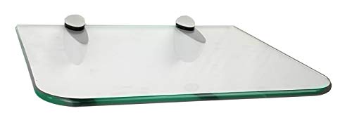 Glasregal Klarglas 30x25 cm abgerundete Ecken /Clip C325 in weiß / 2 Regalsets von Regale4You