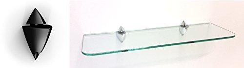 Regale4You Glasregal 30x25 cm Klarglas mit Clip Iceberg schwarz /ROY15 abgerundete Ecken von Regale4You