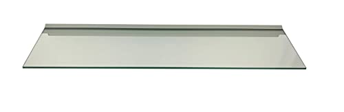 Regale4You Glasregal 80x20 cm /8mm Klarglas Wandprofil LINO8 Alu Silber / 2 Glasablagen von Regale4You