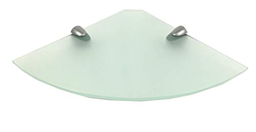 Regale4You Glasregal Ecke 35x35 cm satiniertes Glas mit Clip Halterung MIDI in silbermatt / 2 Eckregale von Regale4You