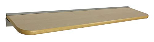 Wandregal 90x20 cm Ahorn mit silbernem Wandprofil (Klemmleiste) / 1 Regal von Regale4You