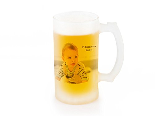 Bierkrug aus mattem Glas, personalisierbar mit Foto oder Text 50 cl von Regalo Original