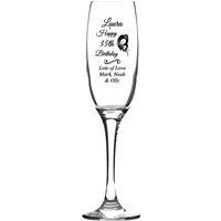 Gravierte/Personalisierte Geburtstag Butterfly Fusion Champagner Flöte Geschenk Für 18./21./30.40.50./60 von RegaloUK