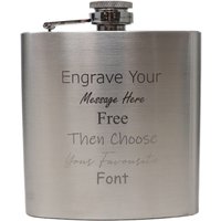 Gravierter/Personalisierter 6 Unzen Gebürsteter Silberner Edelstahl-Flachmann - Ideales Geschenk Für Geburtstag Hochzeit Trauzeuge Vater Vatertag von RegaloUK