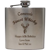 Gravur/Personalisierte Finest Whiskey 6 Unzen Silber Flachmann Geschenk Für Männer Papa Großvater Geburtstag Vatertag von RegaloUK