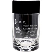 Personalisierter Gravierter Grübchen-Glasbecher - Piraten-Rum-Design | Für Geburtstag/Weihnachten Hochzeit Vatertag von RegaloUK