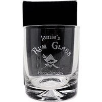 Personalisierter Gravierter Grübchen Glasbecher - Rum Design | Für Geburtstag/Weihnachten Hochzeit Vatertag von RegaloUK