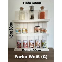 Handgefertigtes Regal Aus Holz Für Küche, Bad Und Wohnraum // Nachhaltig Shabby Landhausstil Versandkostenfrei Vollholz von Regalqueen