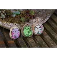 Einhornkatze Glücksstein Geschenk Für Katzenbesitzer Mit Glitzer von RegenbogenxLaden