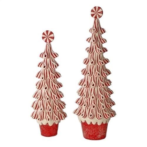 Regency International Tonteig Pfefferminze Bonbons Baum rot weiß 2er Set von Regency International