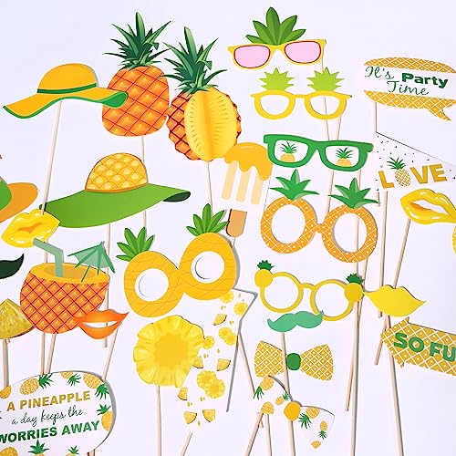 Regendeko 30pcs Ananas Hawaii Party Foto Requisiten Party Accessoires Foto Booth Props Fotobox Accessoires von Regendeko