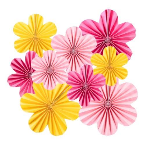 Regendeko 9 Stück Papier Fächer Dekoration Blumen Papier Geburtstagsdeko Hochzeit Party Deko (Bunt) von Regendeko