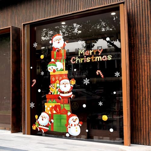 Regendeko Fensterdeko Weihnachten Wandaufkleber Fensterbilder Weihnachten Weihnachtsdeko (Geschenkbox) von Regendeko