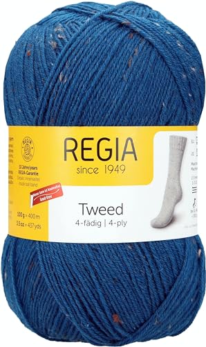 Regia 4-fädig Uni Tweed, 100G petrol Handstrickgarne Regia 4-fädig Uni Tweed, 100G petrol Handstrickgarne von Regia
