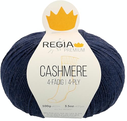 Regia Premium Cashmere, 100G Evening Blue Handstrickgarne von Regia