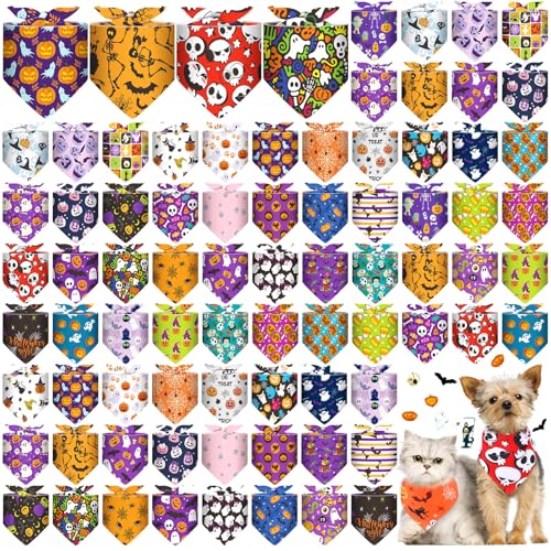 Reginary Halloween-Hundehalstücher mit Kürbis-Geist, Dreieckstuch, verstellbare Hundehalstücher für Halloween, Thanksgiving, 72 Stück Reginary Halloween-Hundehalstücher mit Kürbis-Geist, Dreieckstuch, verstellbare Hundehalstücher für Halloween, Thanksgiving, 72 Stück von Reginary
