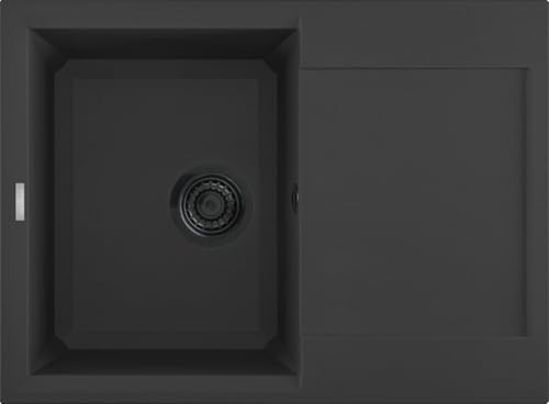 REGINOX R40317 Regi Granite Spüle BARI 5 in Nero Black ab Schrankbreite 40 cm/Auflagespüle von Reginox
