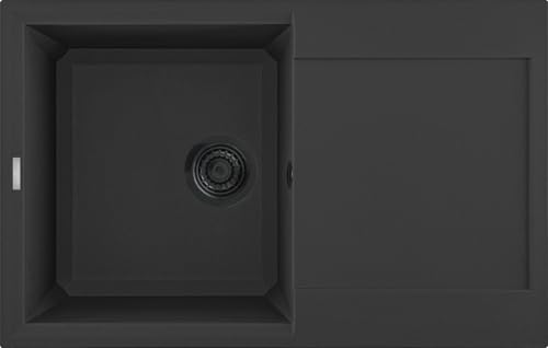 REGINOX R40324 Regi Granite Spüle BARI 10 in Nero Black ab Schrankbreite 45 cm/Auflagespüle von Reginox