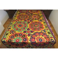 Vintage Suzani, Suzani Bettüberwurf, Handarbeit Suzani Bettüberwurf, 8'8 Fuß X 4'6 Fuß, 270 cm 142 Nr996, Kostenloser Versand von RegionalDesigns