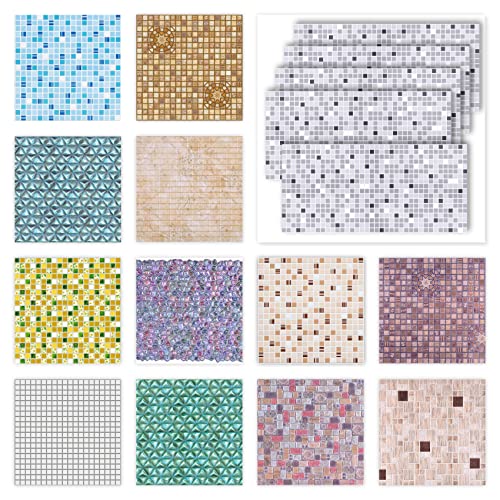 Dekorplatten aus PVC - Dekorative Wandpaneele mit 3D Look als Wandverkleidung - Mosaik Optik (10 Paneele Sparpaket 959 x 481 mm) wasserabweisend 3D Mosaik Küche von Regul