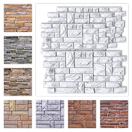 Dekorplatten aus PVC - Dekorative Wandpaneele mit 3D Look als Wandverkleidung - Stein Optik (1 Paneel Sparpaket 978 x 496 mm) Marmor wasserfest Zuschnitt Bricks von Regul